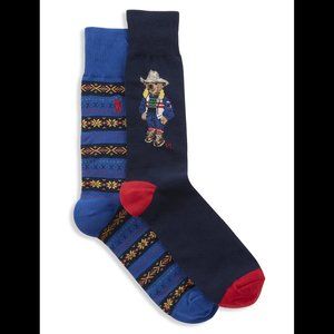 Big & Tall Polo Ralph Lauren 2-pk Sun Valley Bear Socks - King Size